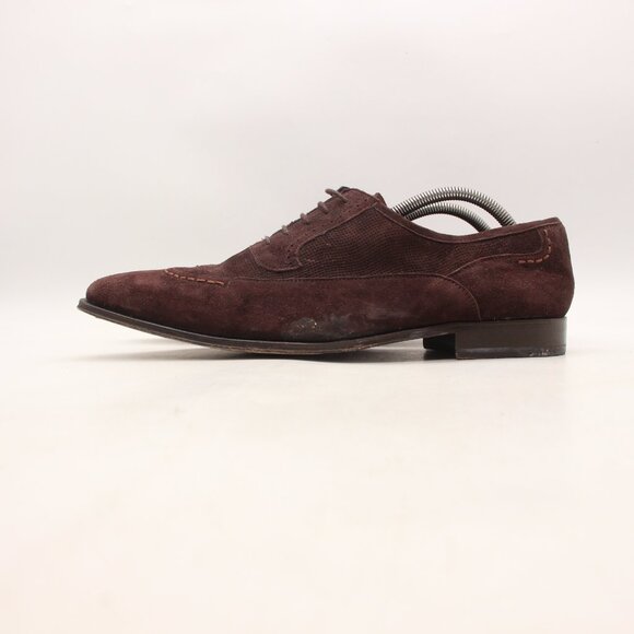 Mezlan Wingtip Men\'s Size 11.5 M Brown Suede Oxford Dress Shoes Made in Mexico